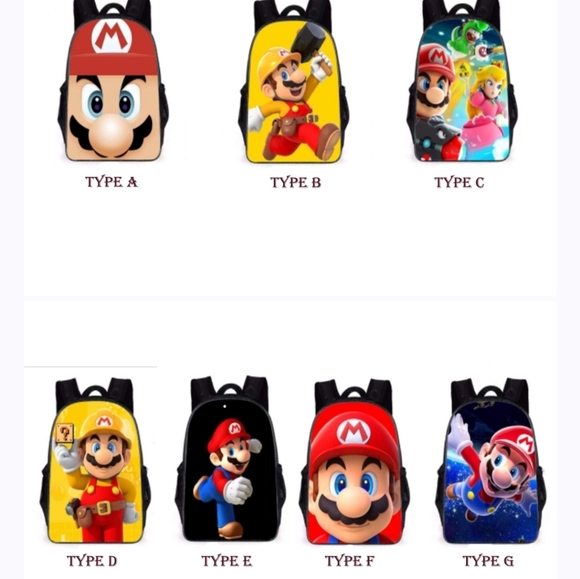 Mario Cartoon Backpack - Picture 2 of 4